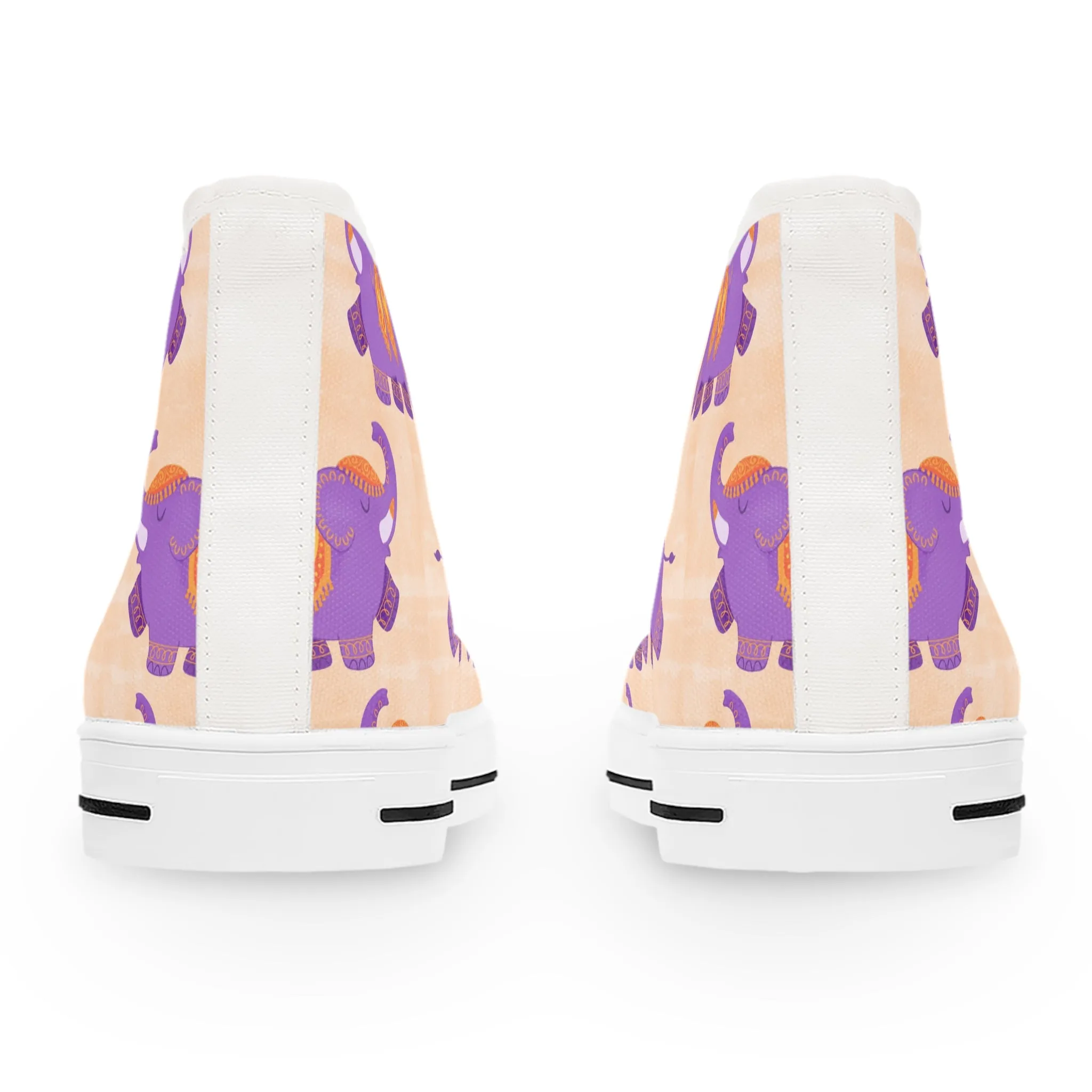 Colorful Purple Elephant Women's High Top Sneakers