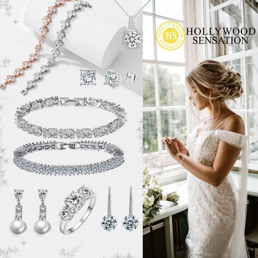 Cubic Zirconia Tennis Bracelets for Women with AAA  Cubic Zirconia Oval and Round Cut