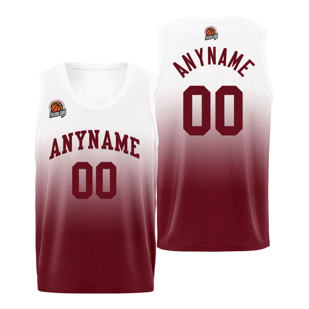 Custom Basketball Jersey Personalized Stitched Team Name Number Logo Burgundy&Black