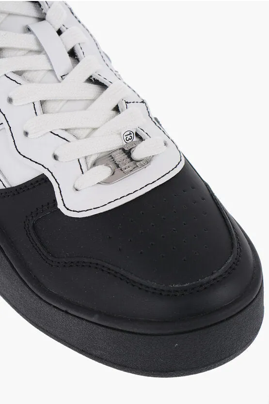 Diesel Two-Tone Leather S-UKIYO MID X High-Top Sneakers