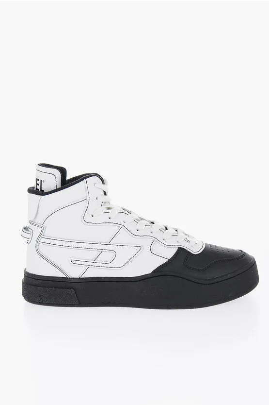 Diesel Two-Tone Leather S-UKIYO MID X High-Top Sneakers