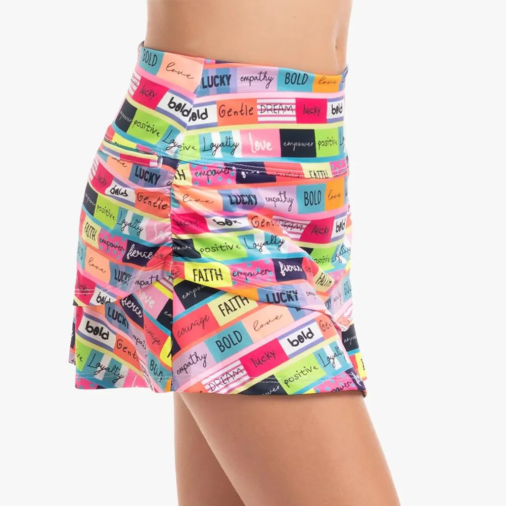 Girl's Motivate Me Ruche Tennis Skort with Back Pocket Multicolor
