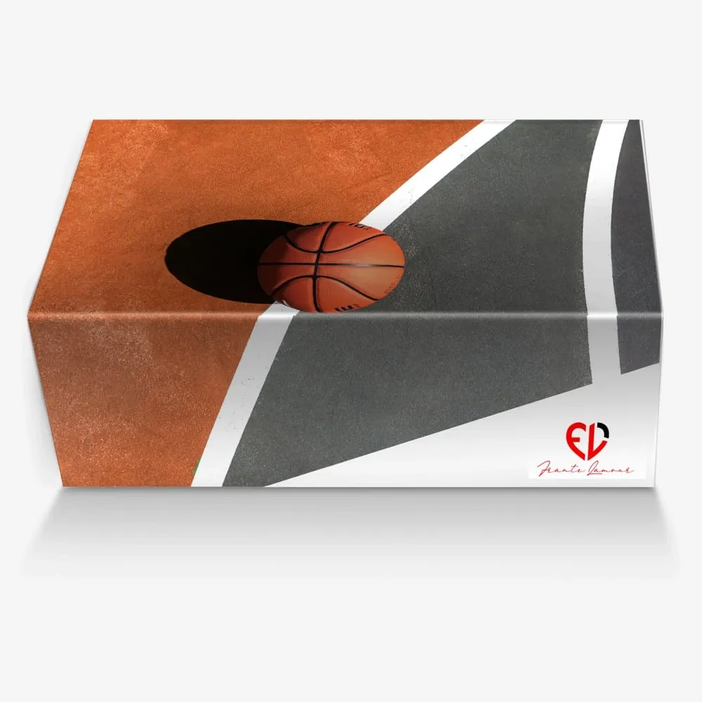 Haiti Retro Basketball By Frantz Lamour - Women's High Top Genuine Leather Lace Up Shoes - Black & Red