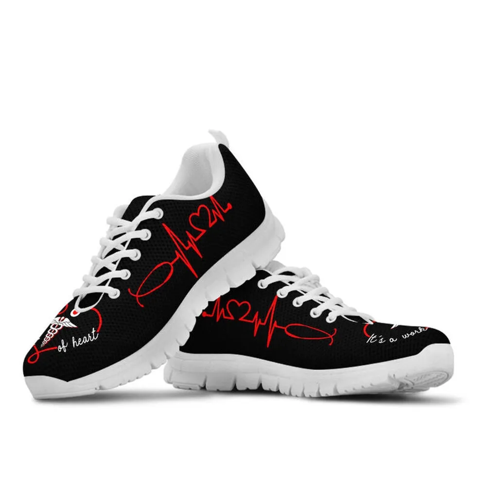 Nurse Sneaker, Nurse It'S A Work Of Heart Shoes Sneakers, Best Shoes For Nurses