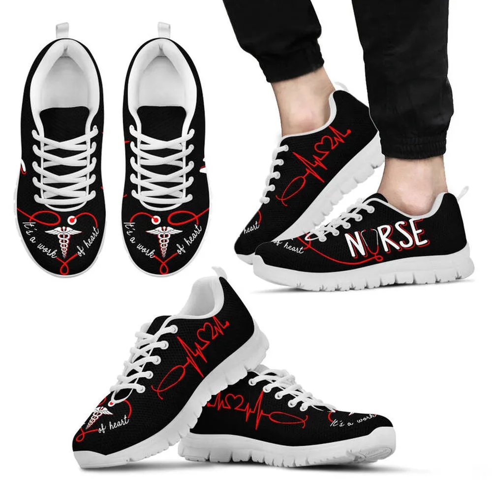 Nurse Sneaker, Nurse It'S A Work Of Heart Shoes Sneakers, Best Shoes For Nurses