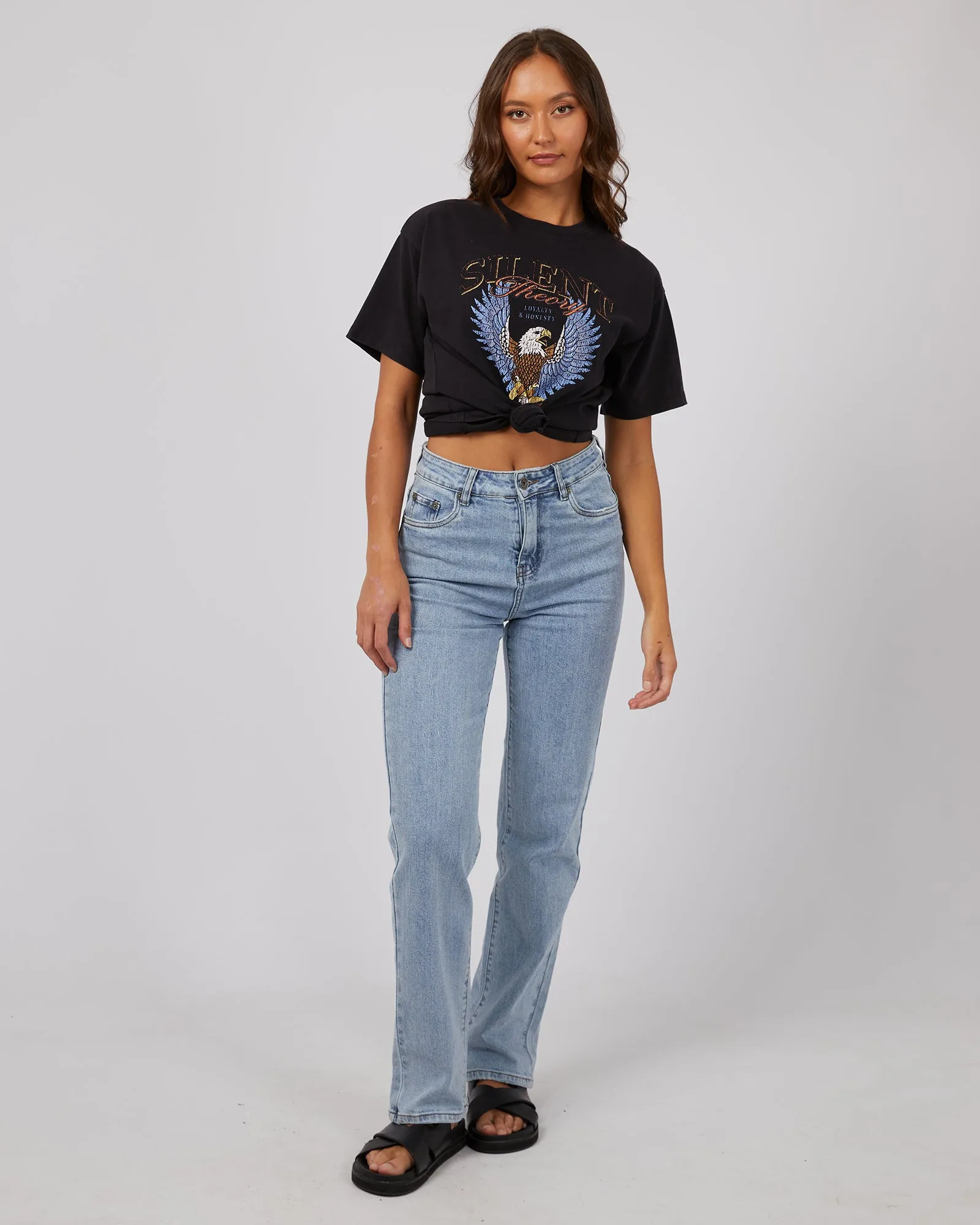 Open Wings Tee Washed Black