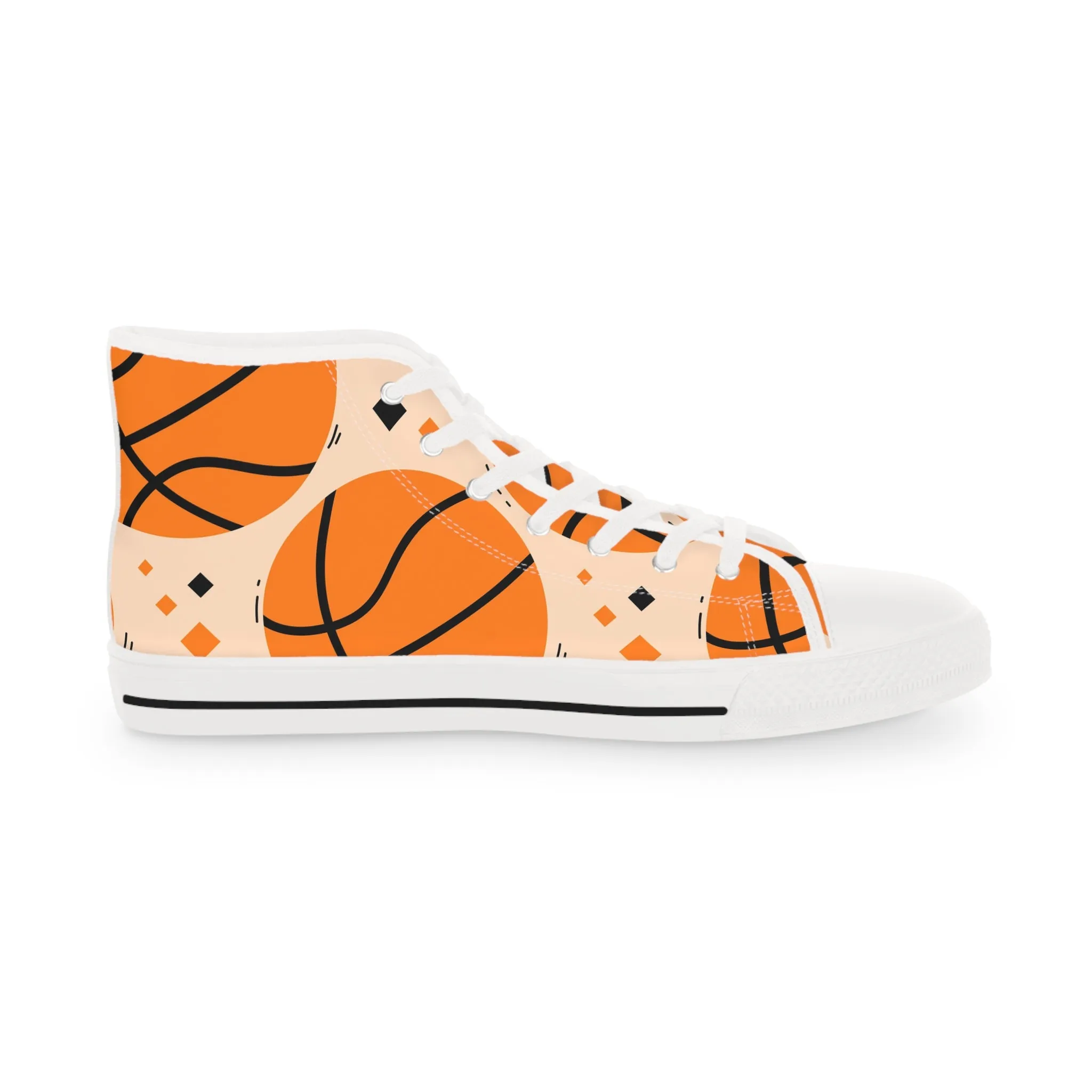 Orange Basketball Men's High Top Sneakers