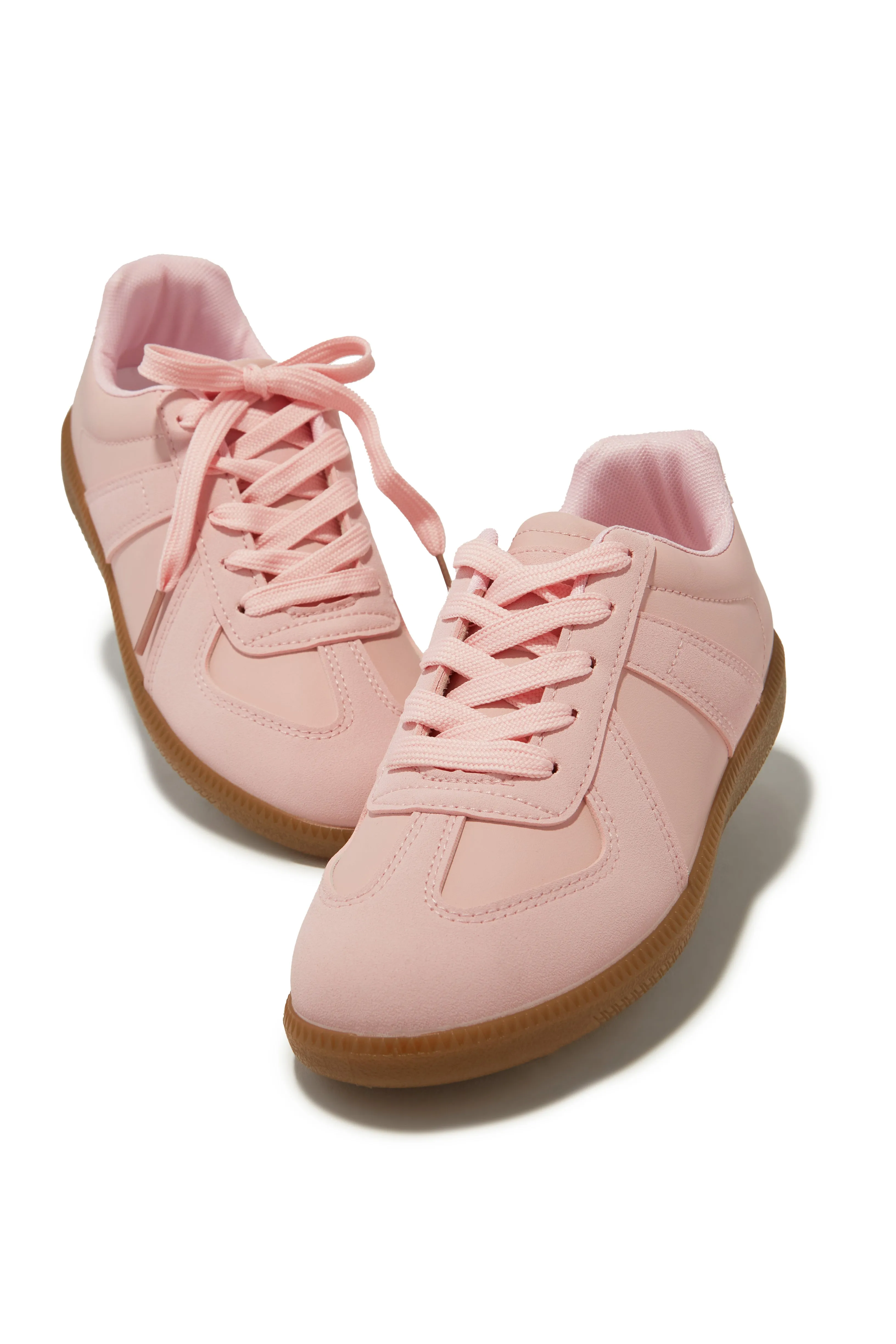 Running Errands Lace Up Sneakers - Pink