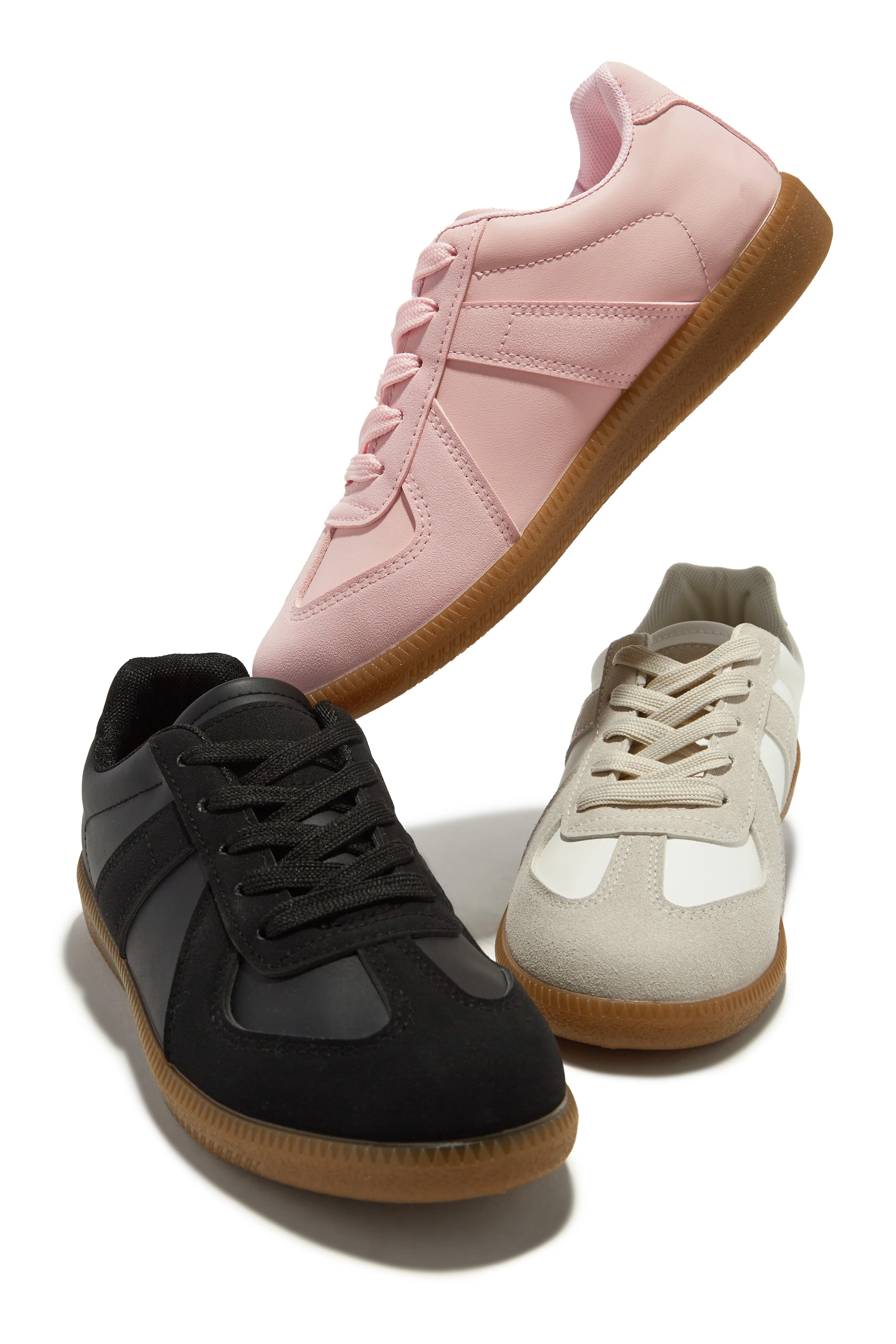 Running Errands Lace Up Sneakers - Pink