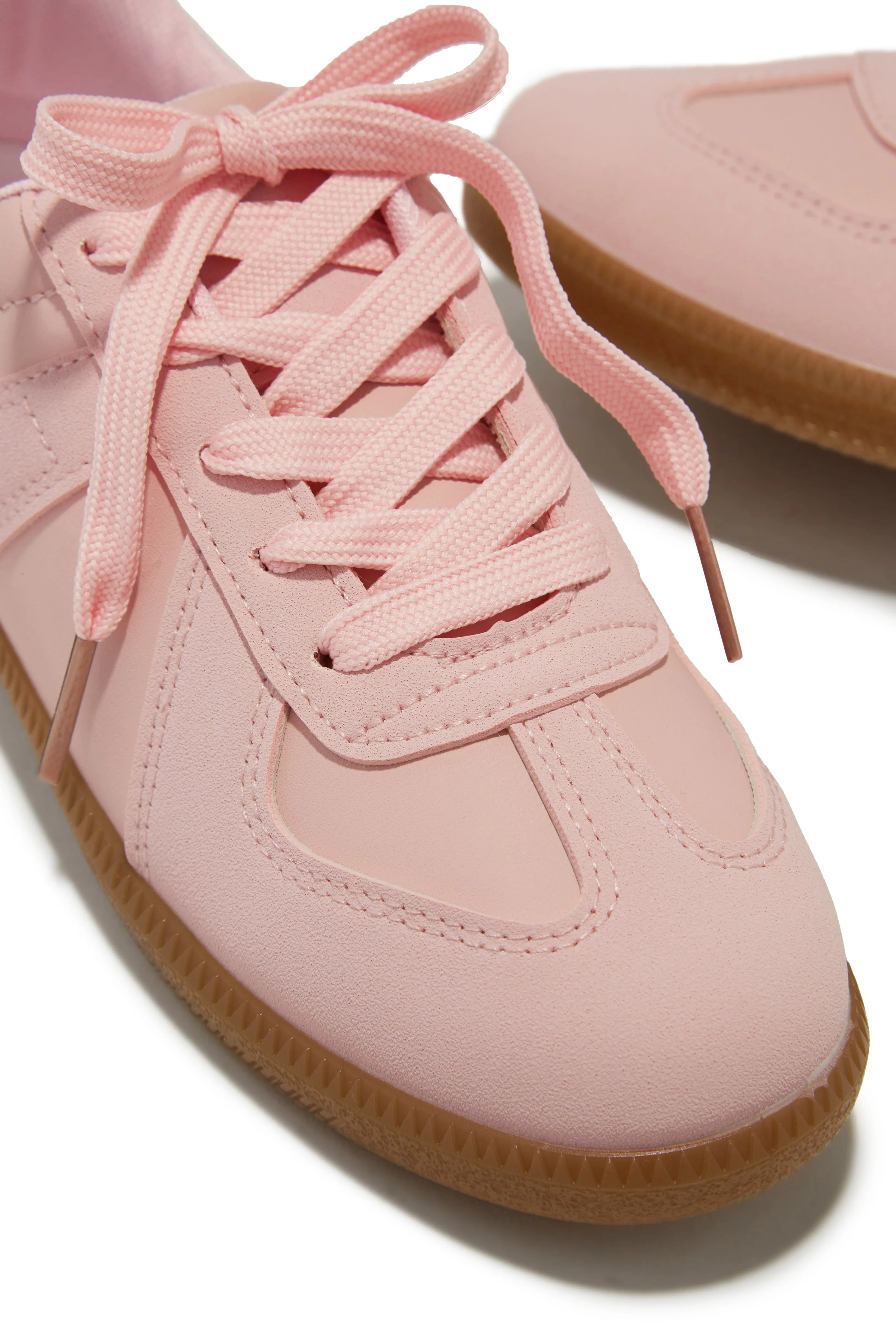 Running Errands Lace Up Sneakers - Pink