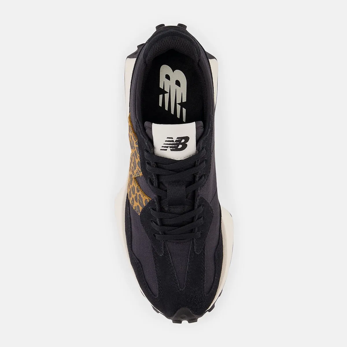 Scarpe Donna NEW BALANCE Sneakers 327 in Suede e Mesh colore Black e Animal Print