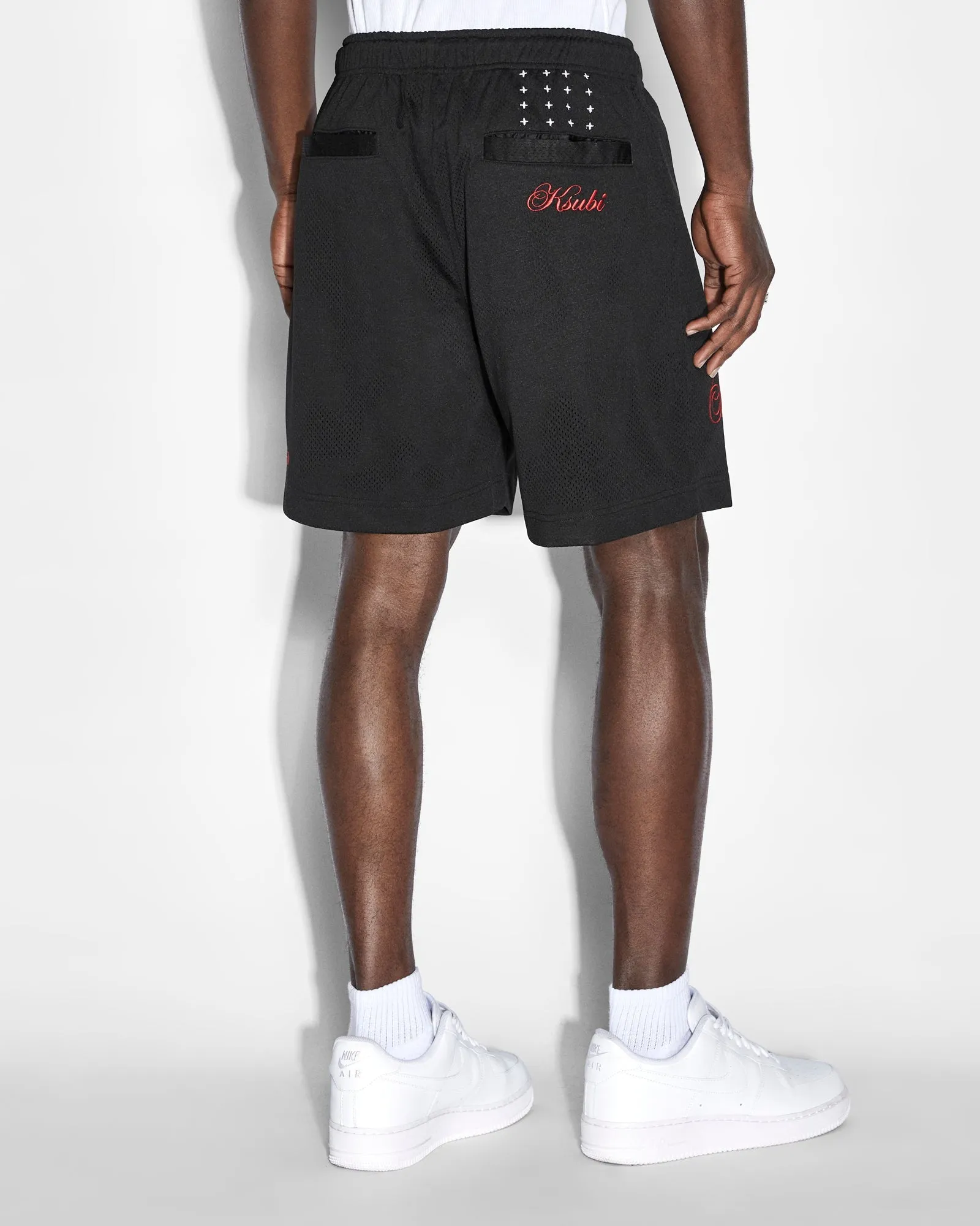 SCRIPTED MESH SHORT BLACK