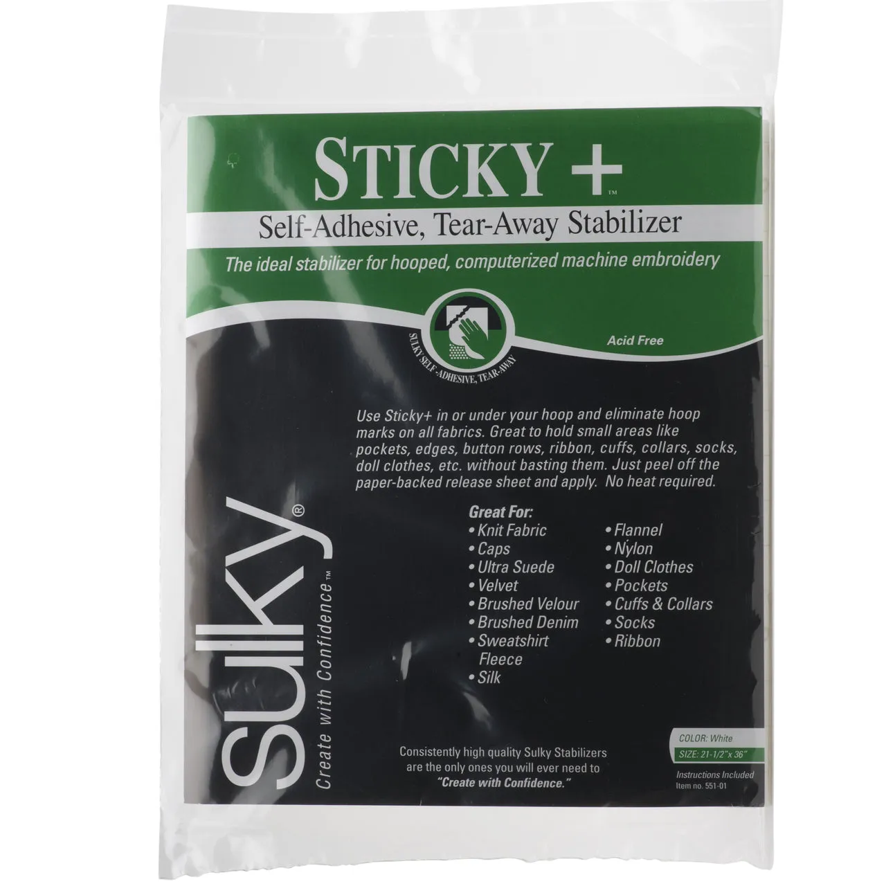 Sulky Sticky   Stabilizer  - White