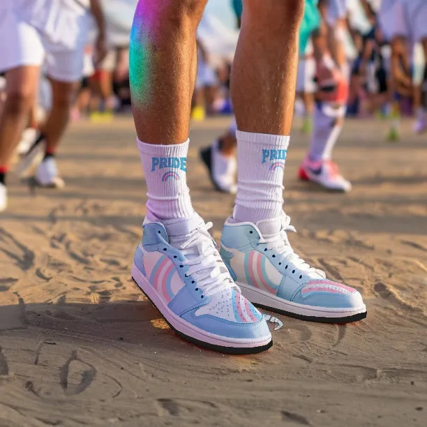 Transgender Pride Low Top Leather Sneakers