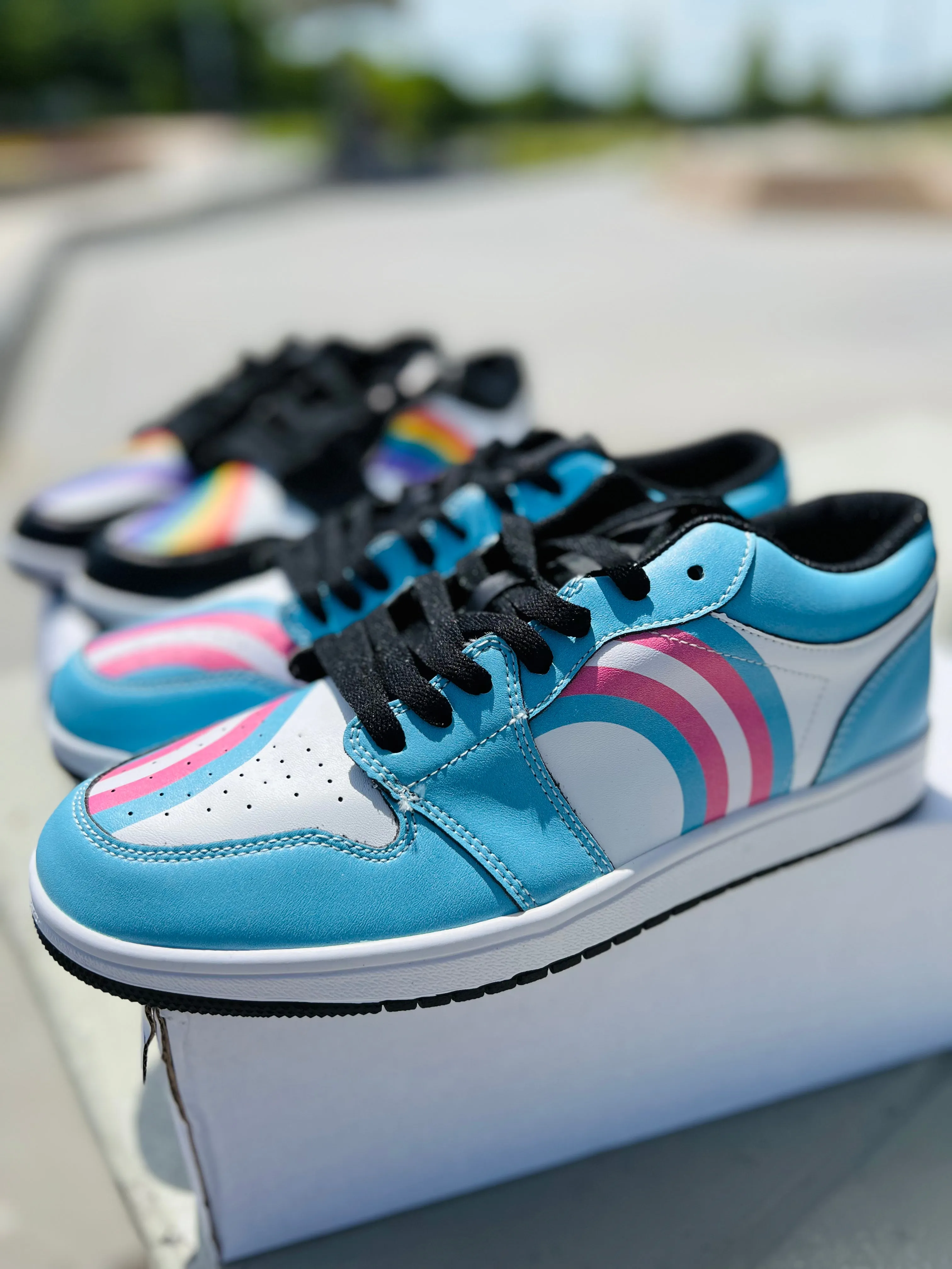 Transgender Pride Low Top Leather Sneakers