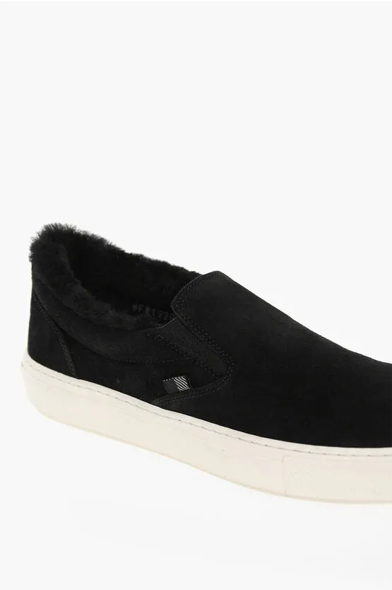 Woolrich Solid Color Suede Slip On Sneakers