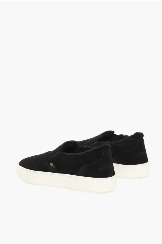 Woolrich Solid Color Suede Slip On Sneakers